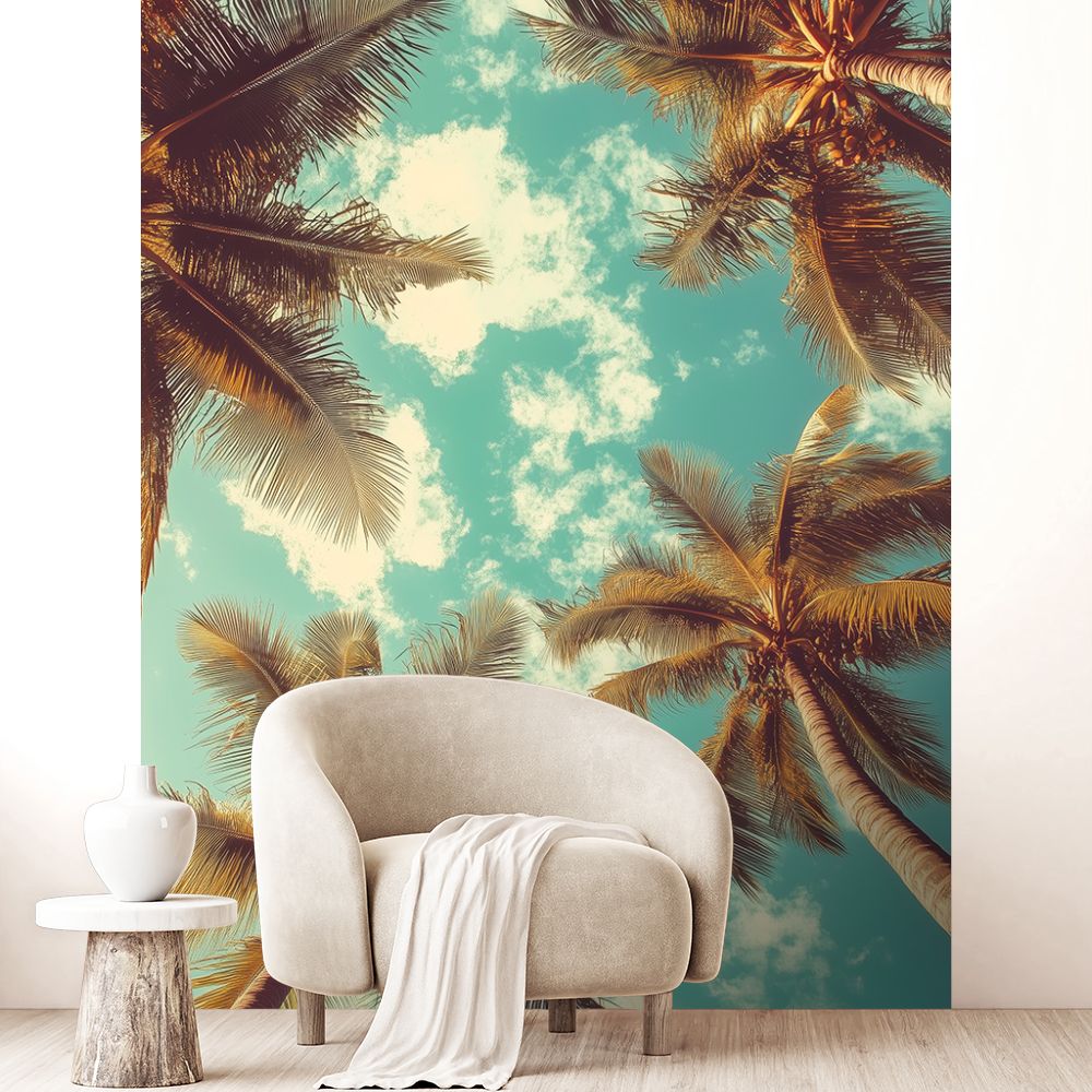 Papier peint "Palmiers tropicaux sereins"