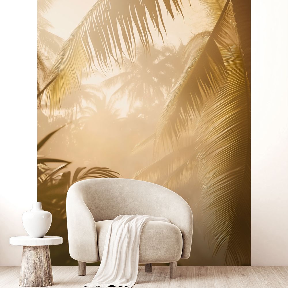 Papier peint "Palmiers brumeux"
