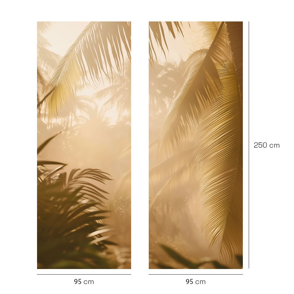Papier peint "Palmiers brumeux"