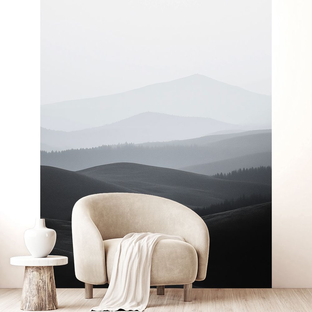 Papier peint "Collines brumeuses"