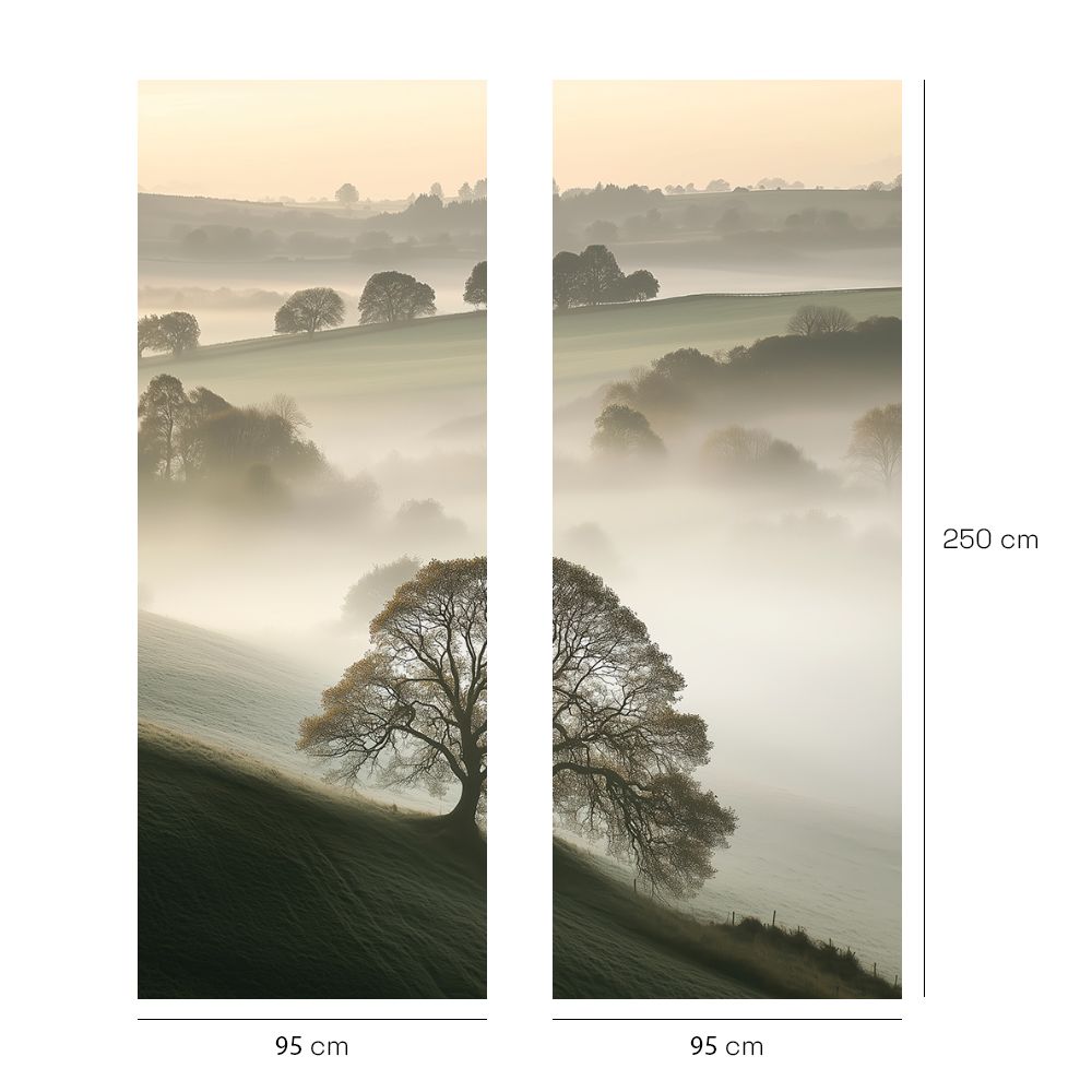 Papier peint "Paysage brumeux apaisant"