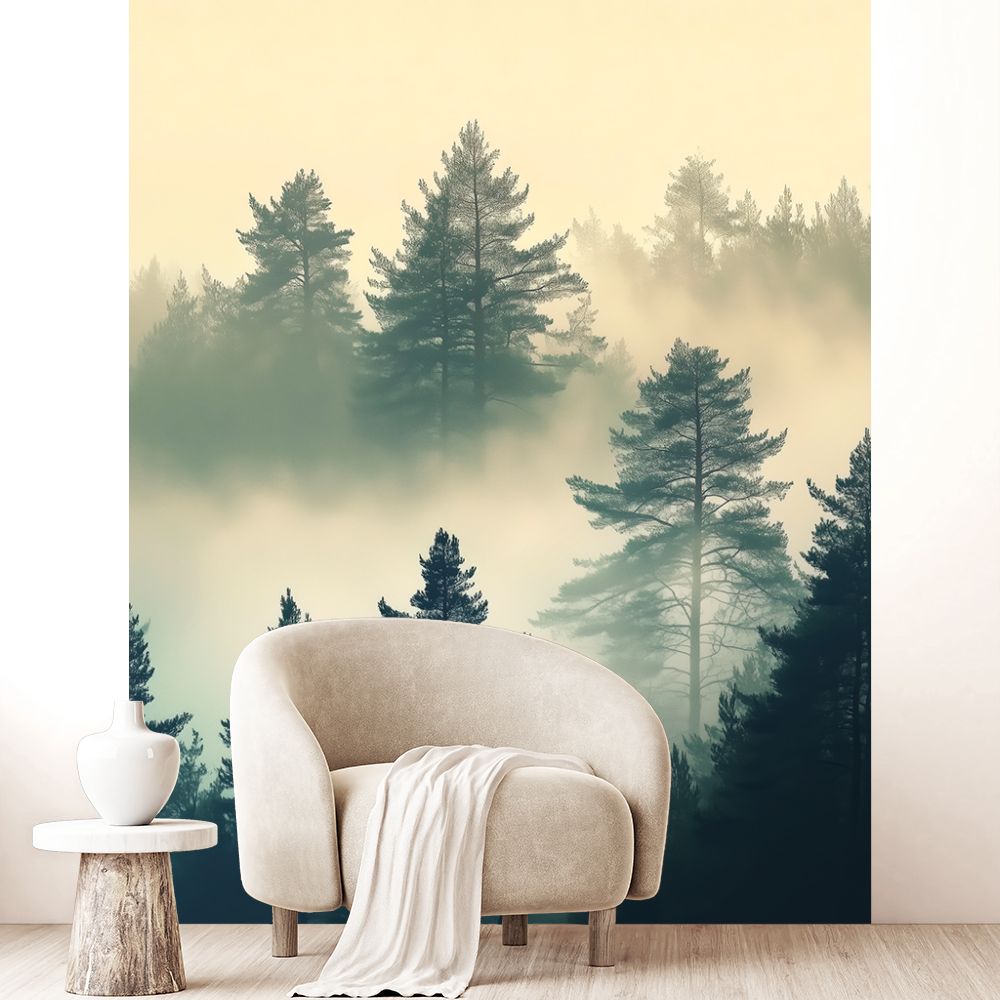 Papier peint "Ambiance forestière sereine"