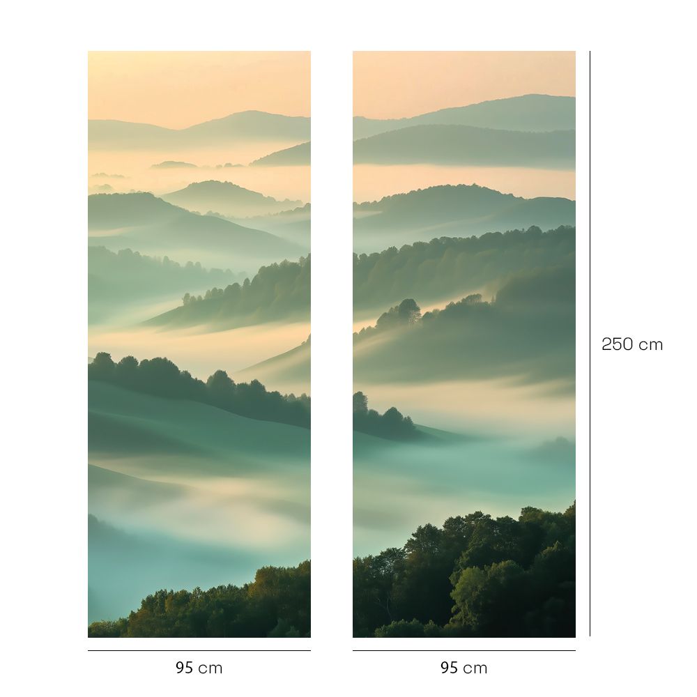 Papier peint "Paysage brumeux relaxant"