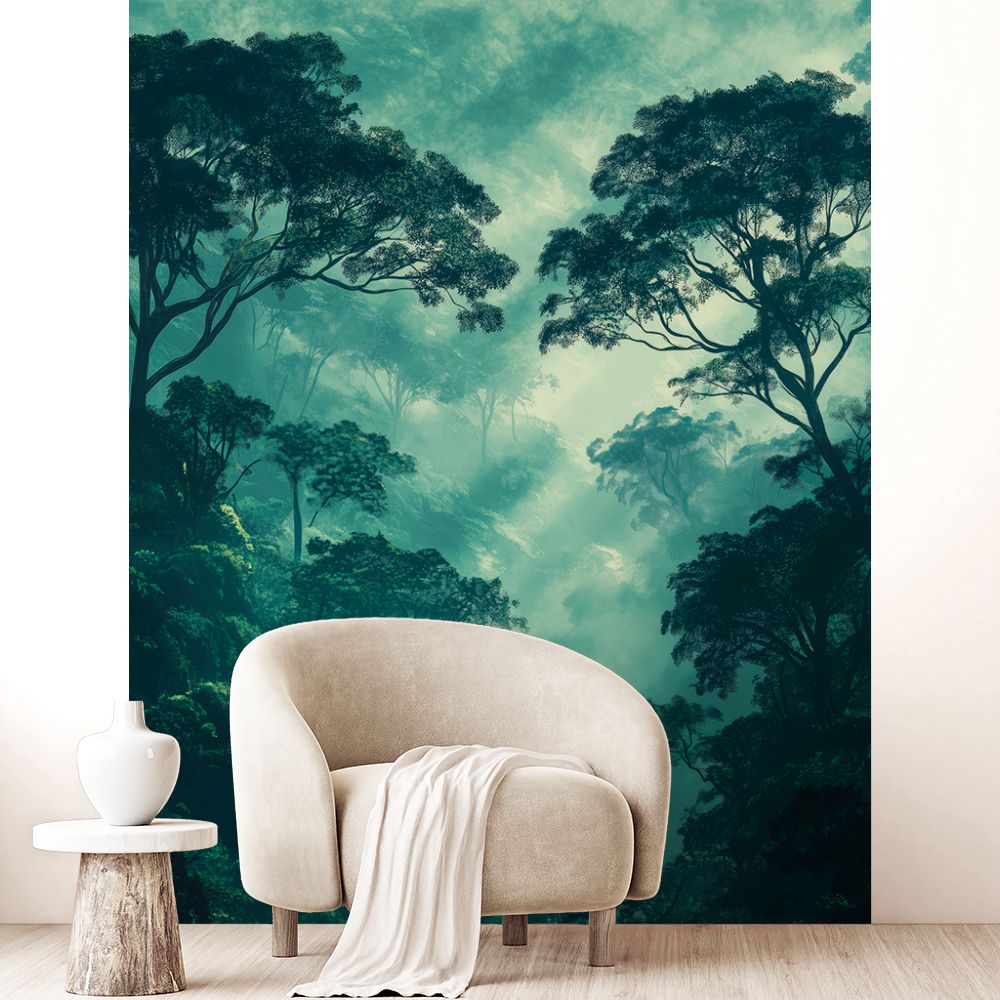 Papier peint "Forêt mystique luxuriante"