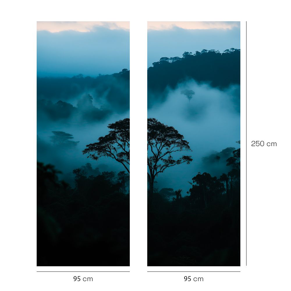 Papier peint "Paysage brumeux apaisant"