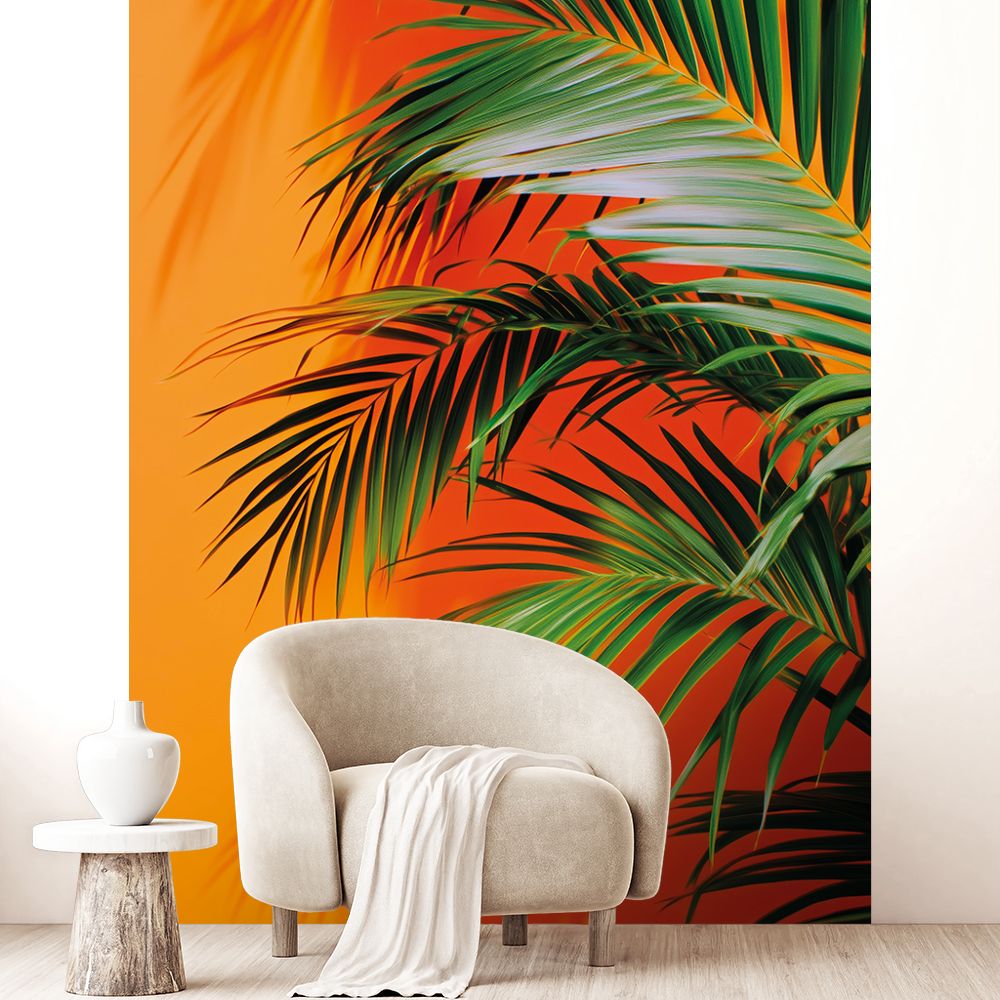 Papier peint "Feuillage exotique vibrant"