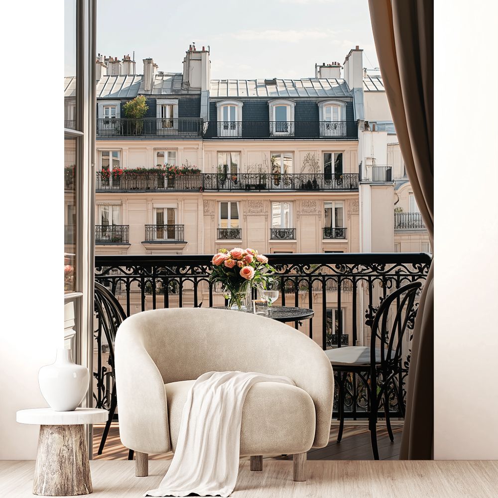 Papier peint "Balcon parisien chic"