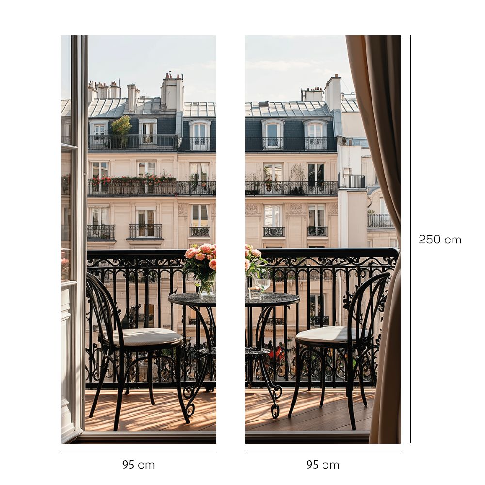 Papier peint "Balcon parisien chic"