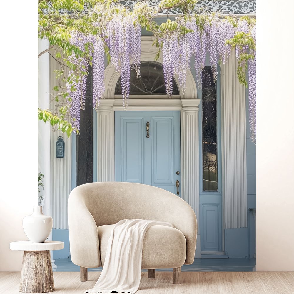Papier peint "Entrée fleurie élégante"