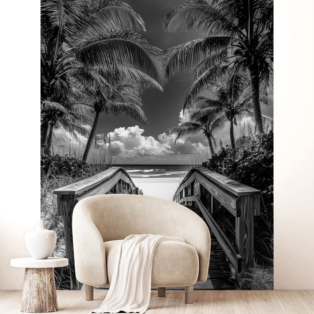 Papier peint "Passerelle vers mer"