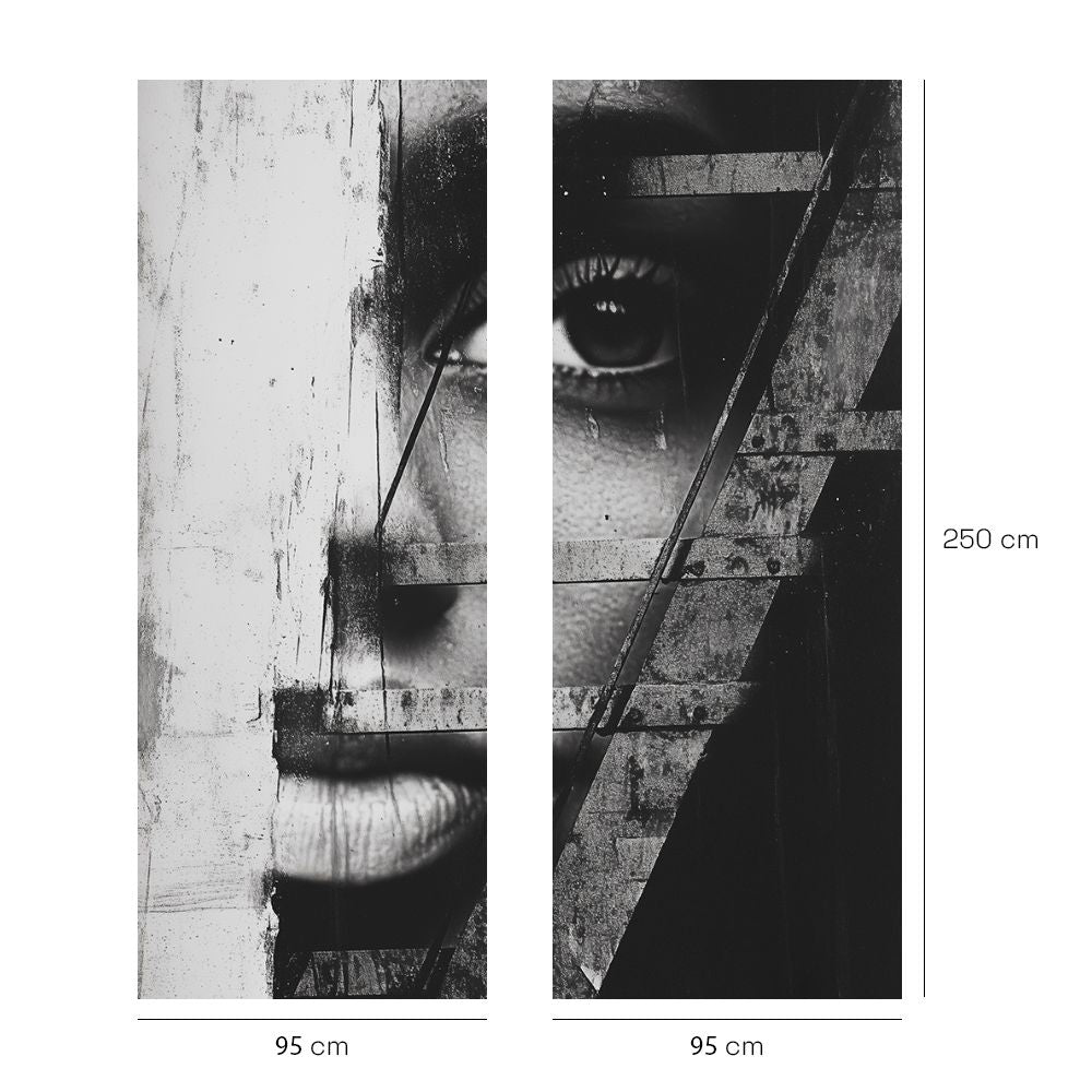 Papier peint "Portrait fragmenté"