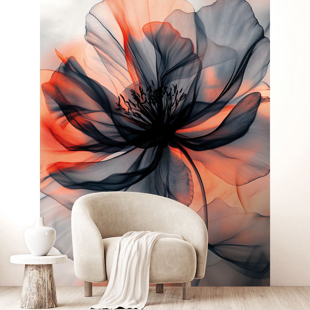 Papier peint "Fleurs en mouvement"