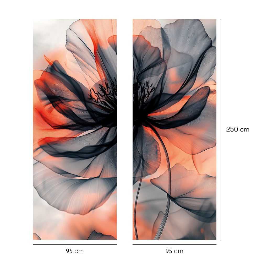 Papier peint "Fleurs en mouvement"