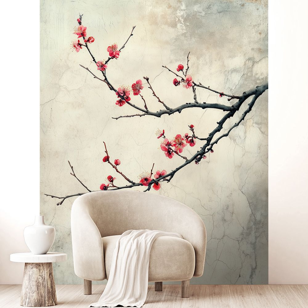 Papier peint "Branches fleuries élégantes"