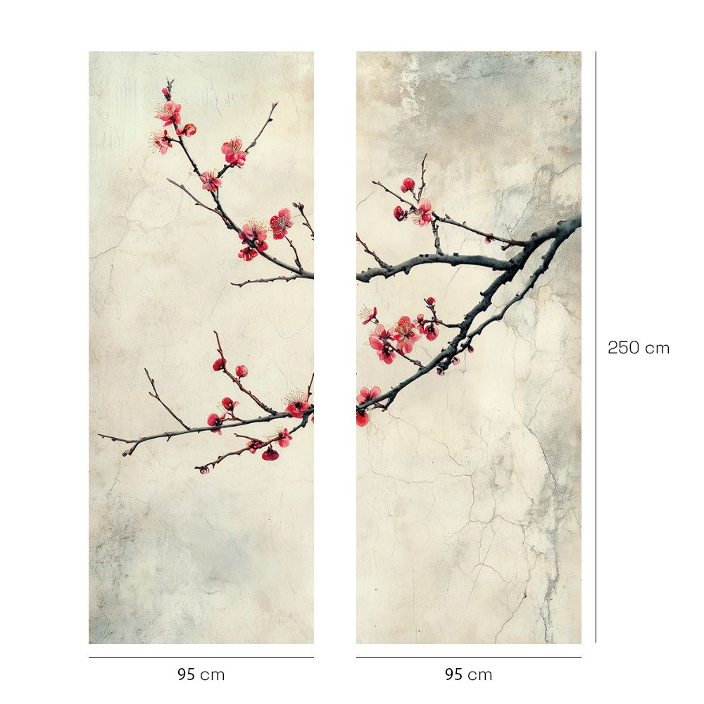 Papier peint "Branches fleuries élégantes"