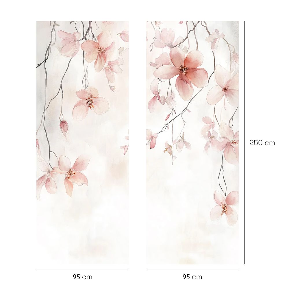 Papier peint "Fleurs délicates suspendues"