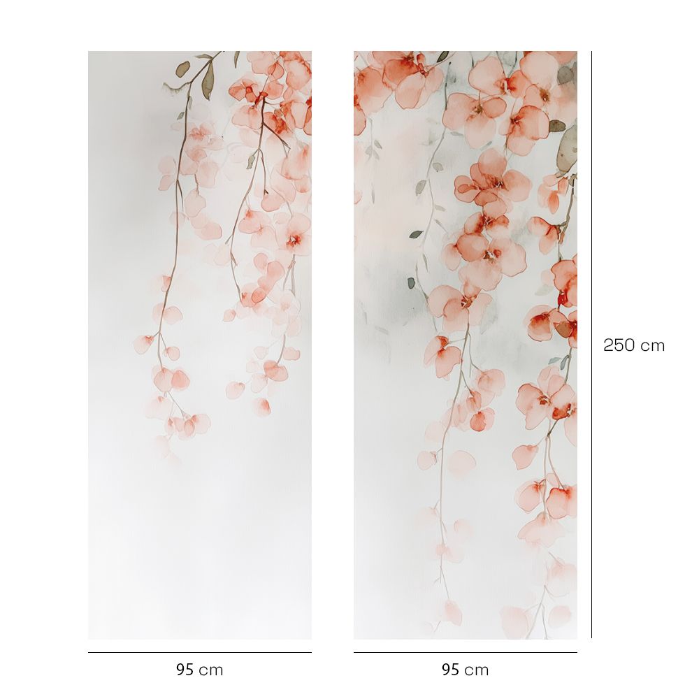 Papier peint "Fleurs délicates suspendues"