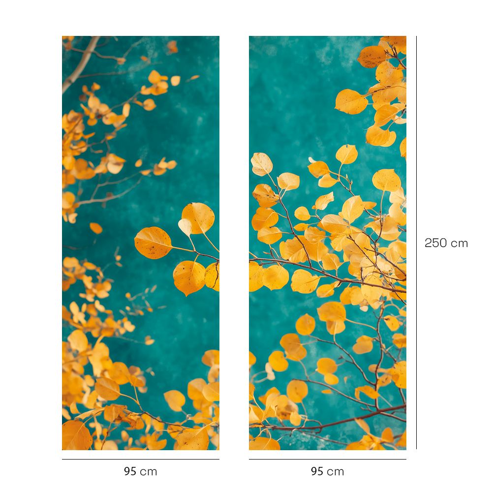 Papier peint "Feuillage doré"