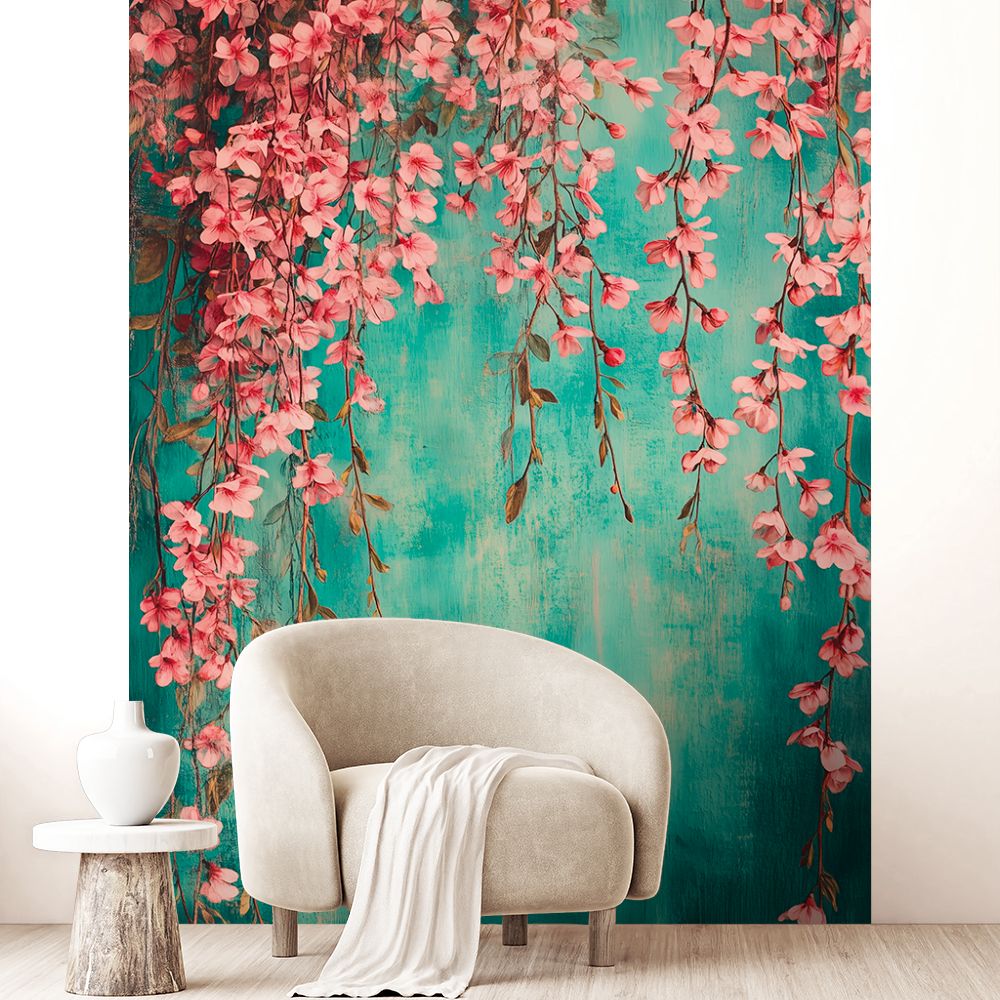 Papier peint "Fleurs pendantes élégantes"