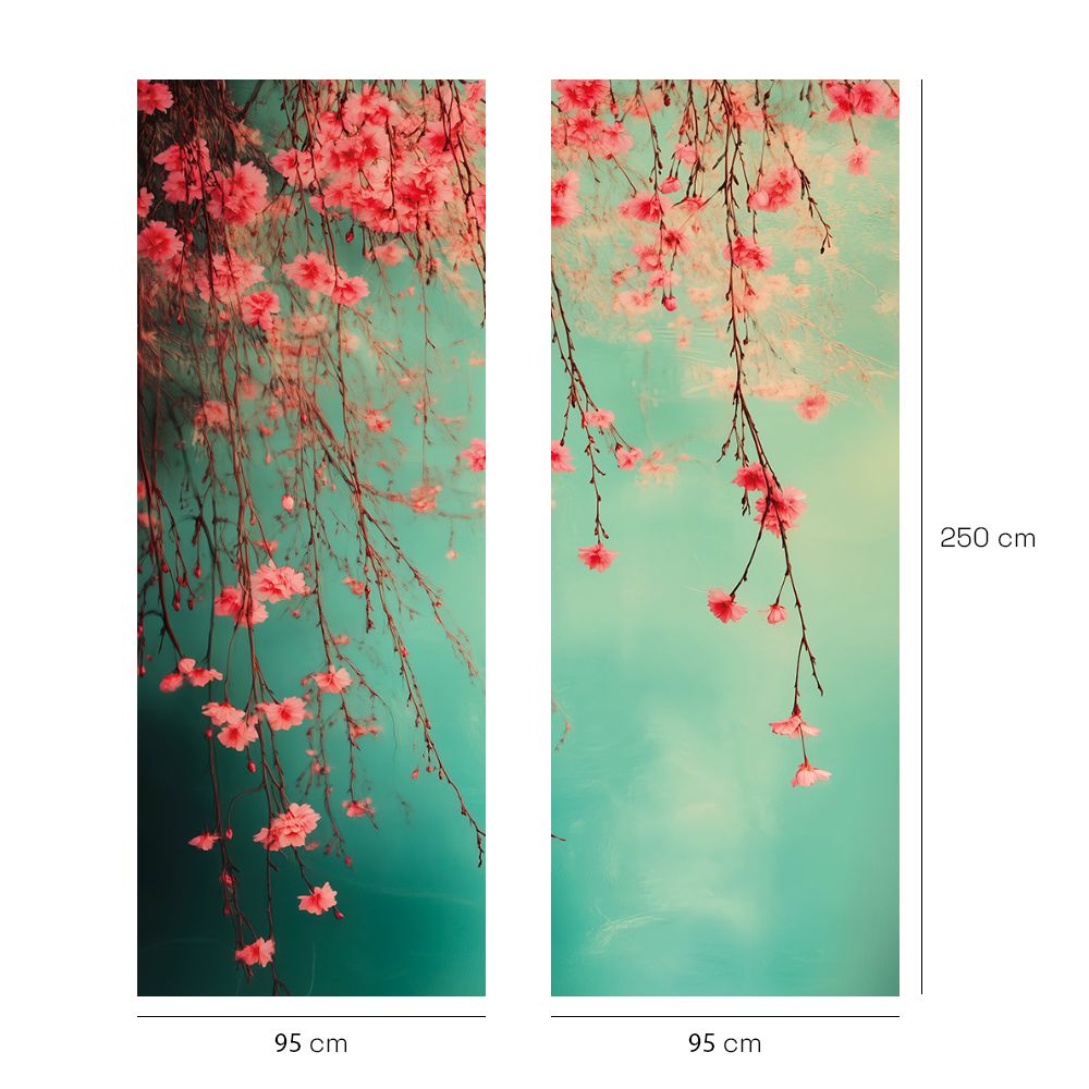 Papier peint "Fleurs délicates suspendues"