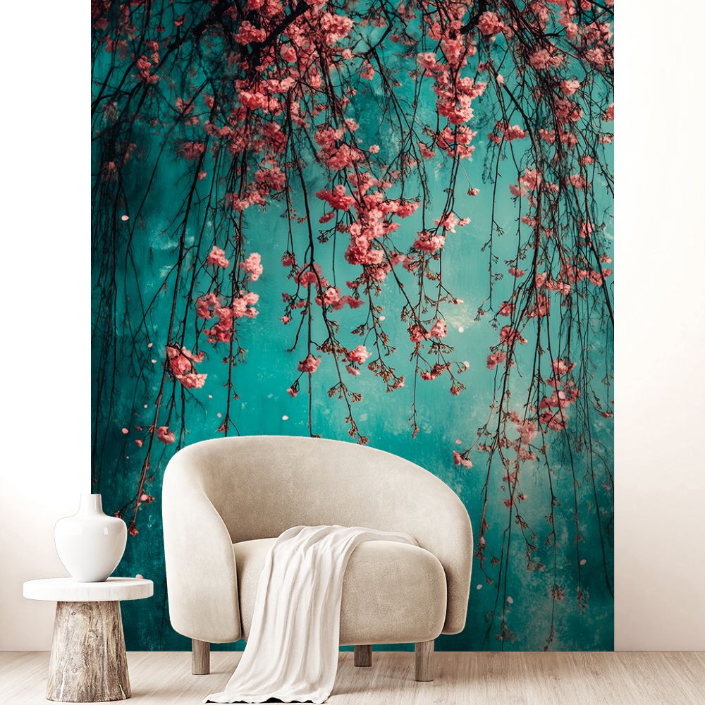 Papier peint "Fleurs suspendues"