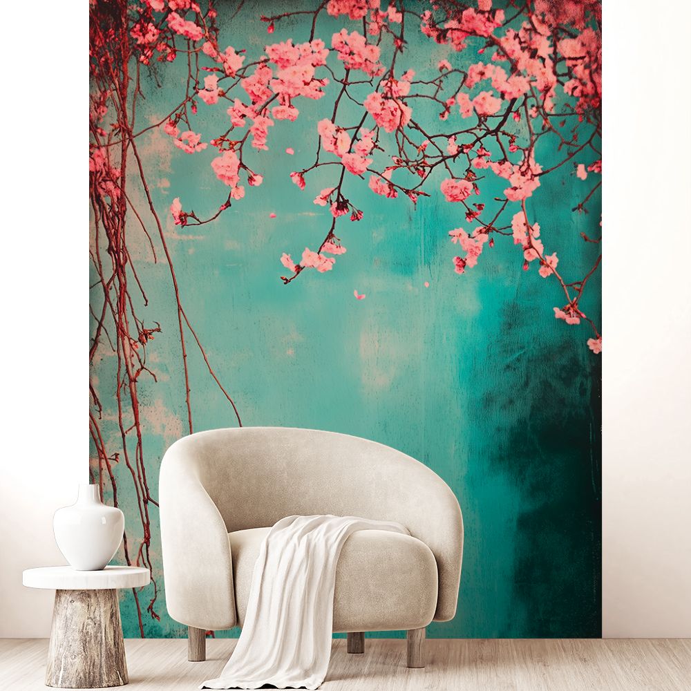 Papier peint "Branches fleuries délicates"