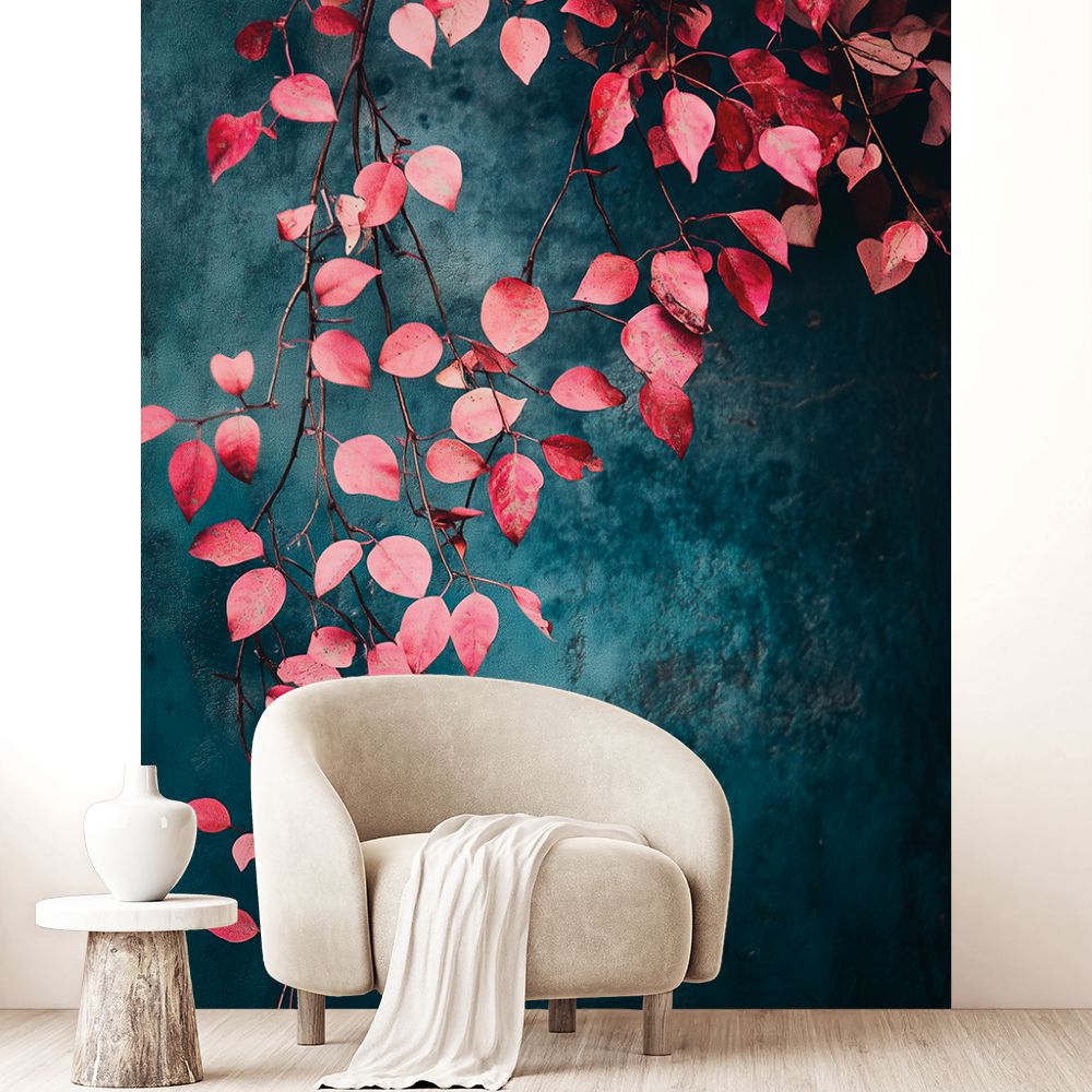 Papier peint "Feuilles colorées"