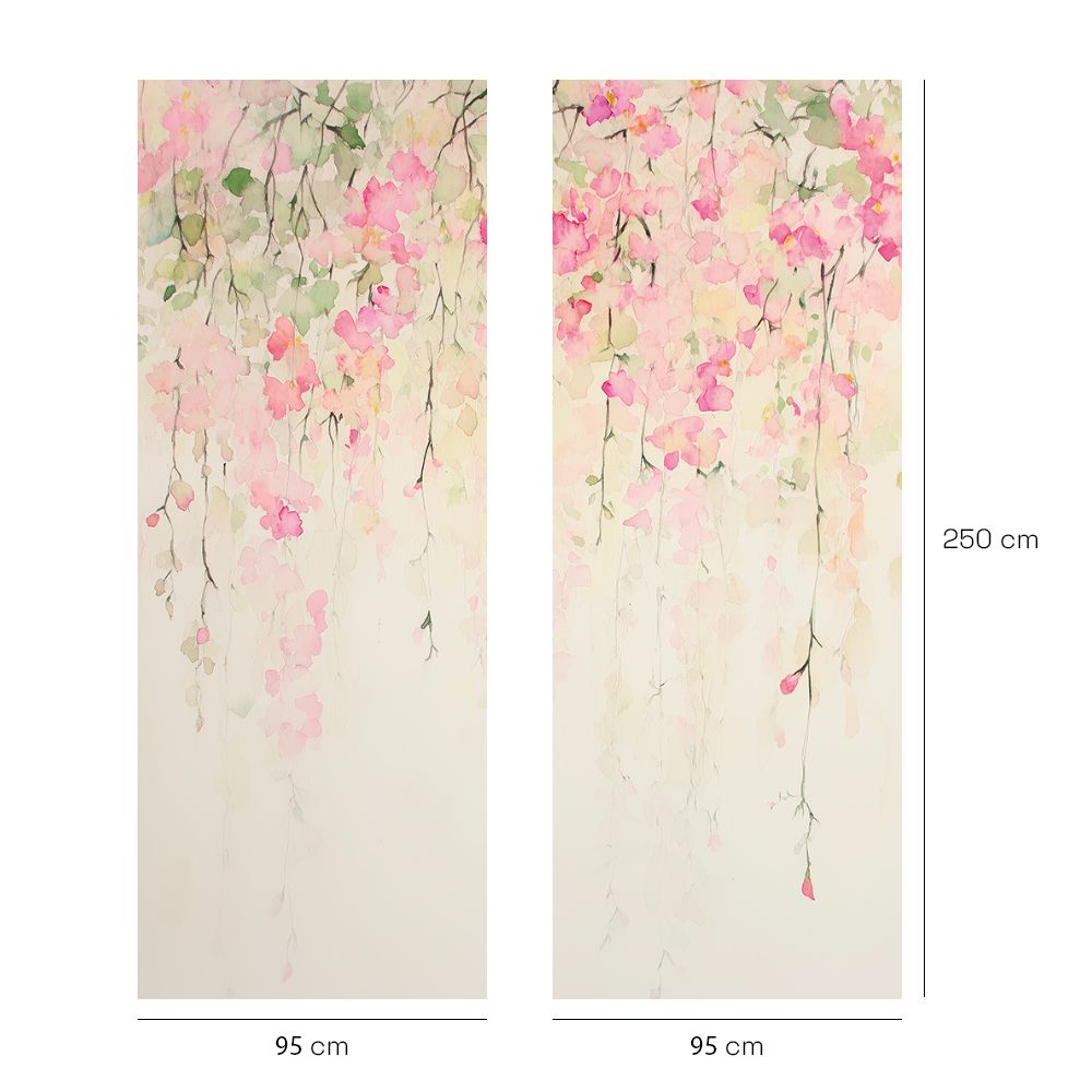 Papier peint "Fleurs suspendues délicates"