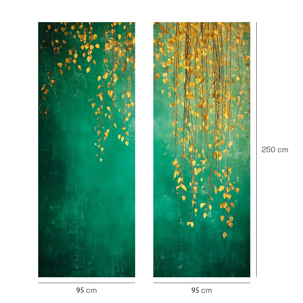 Papier peint "Feuillage doré élégant"