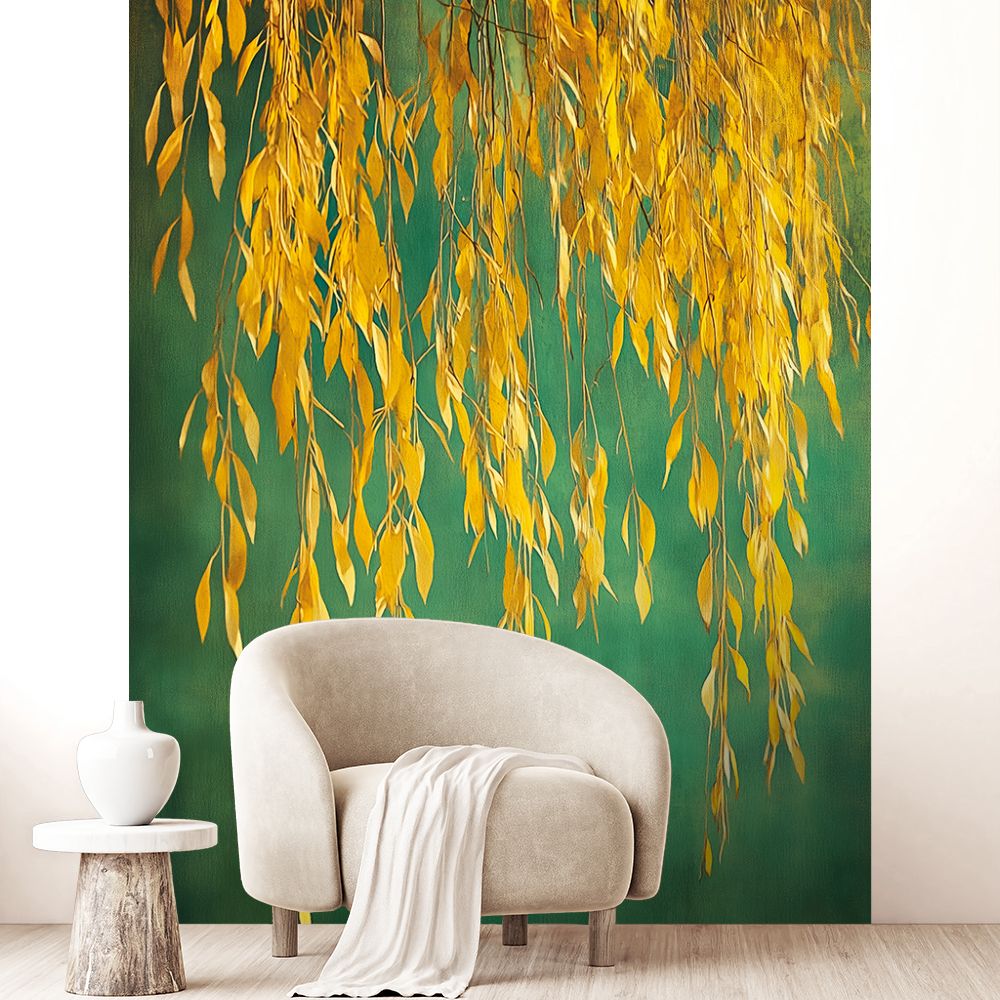 Papier peint "Feuilles tombantes élégantes"