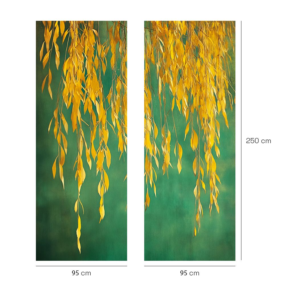 Papier peint "Feuilles tombantes élégantes"