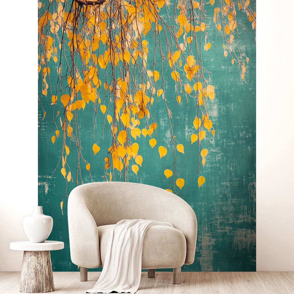 Papier peint "Feuilles suspendues"