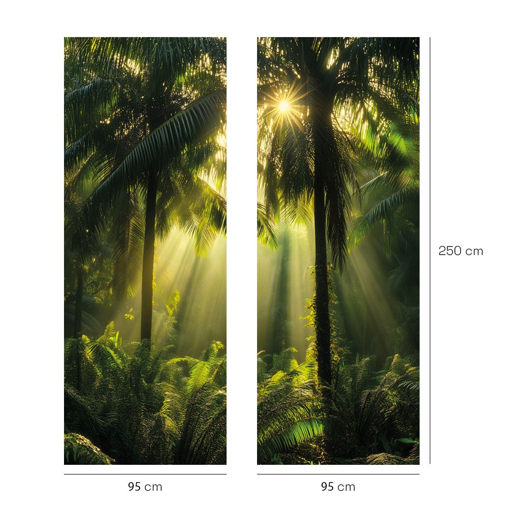 Papier peint "Scène tropicale luxuriante"
