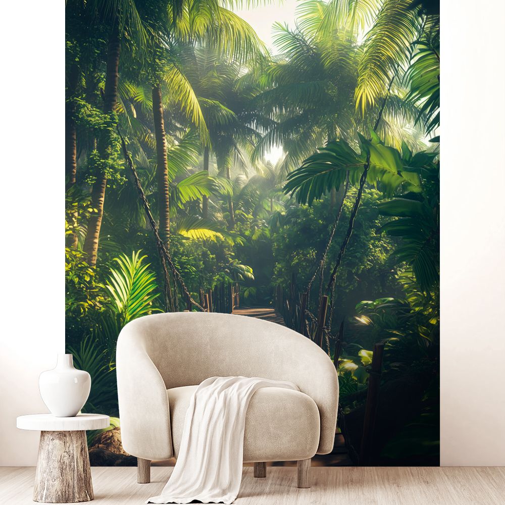 Papier peint "Pont suspendu tropical"