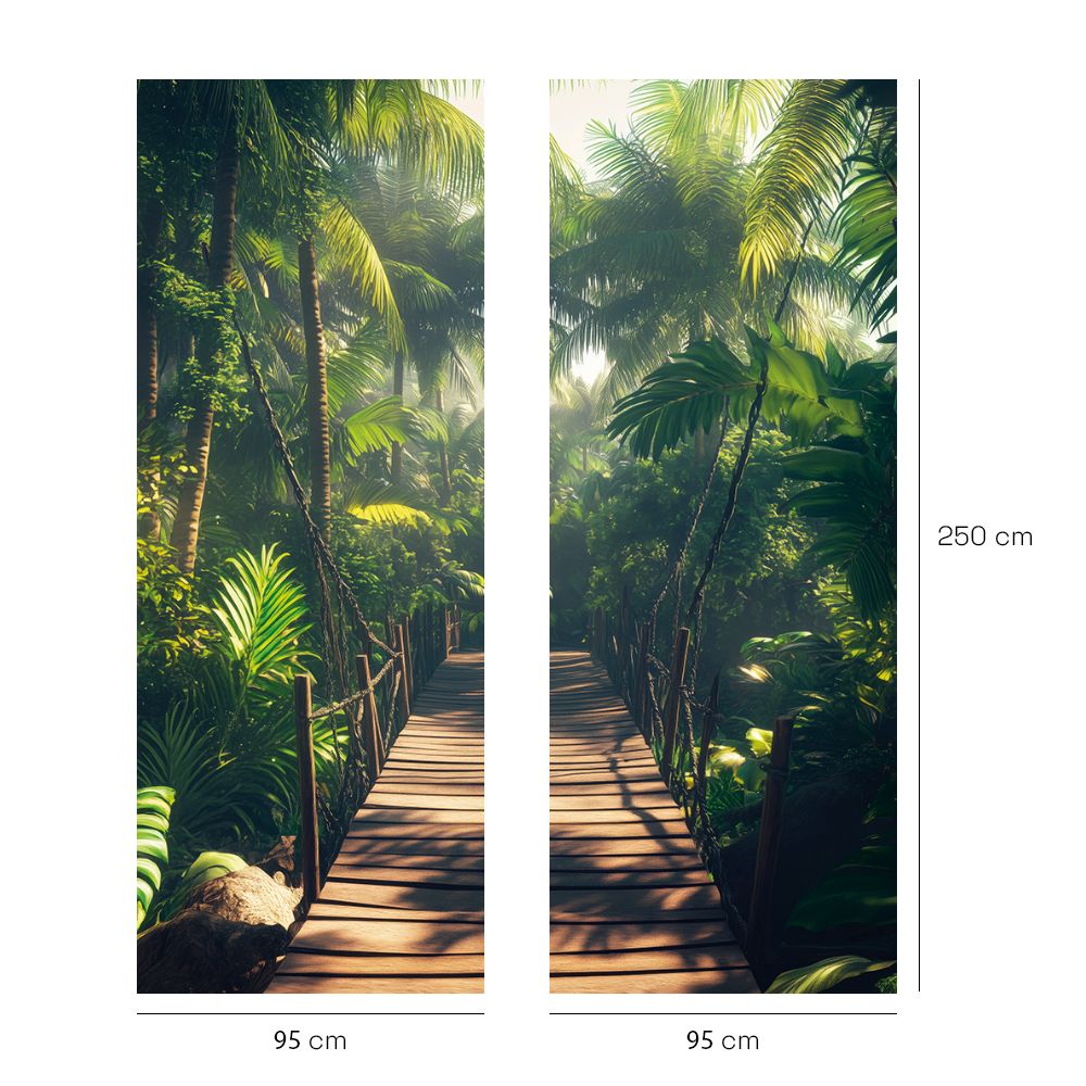 Papier peint "Pont suspendu tropical"