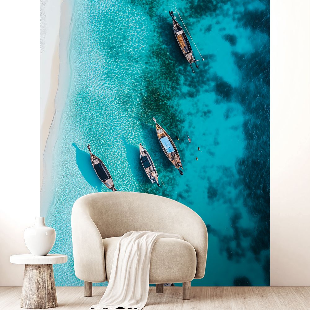 Papier peint "Bateaux sur l'eau"