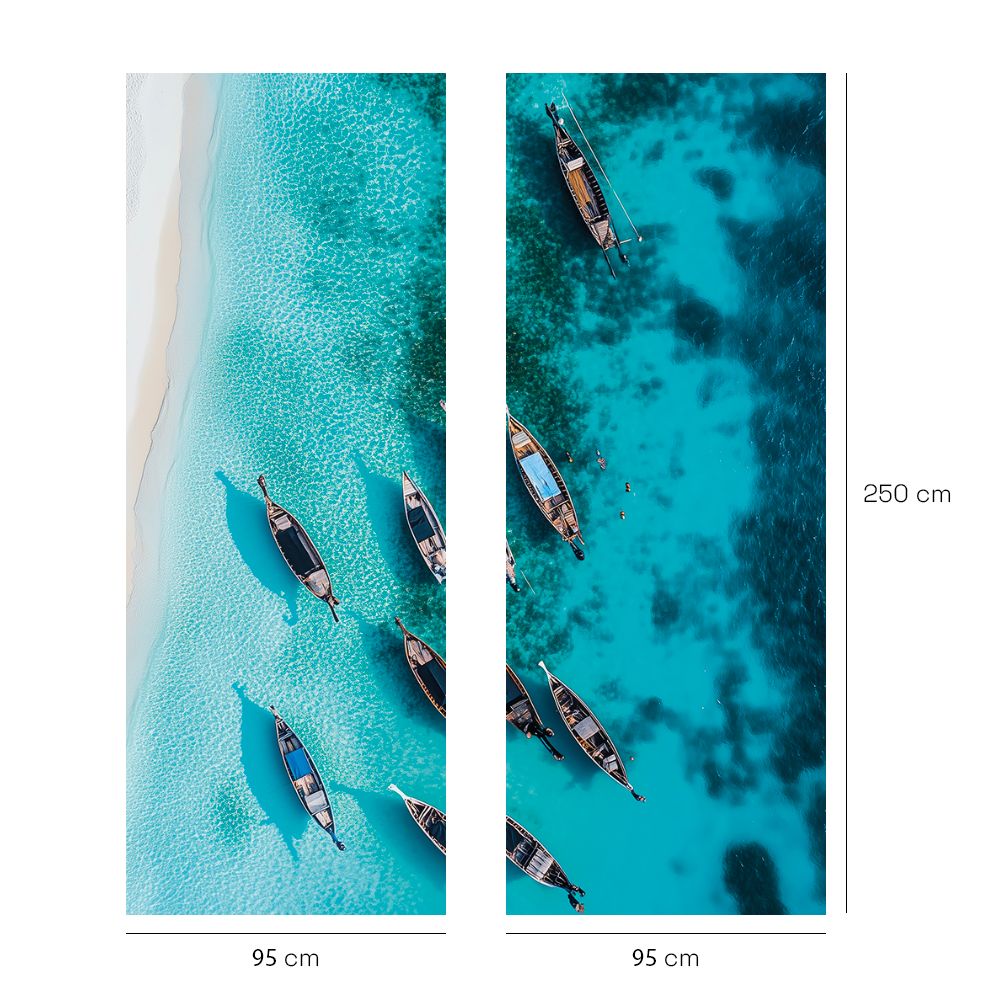 Papier peint "Bateaux sur l'eau"