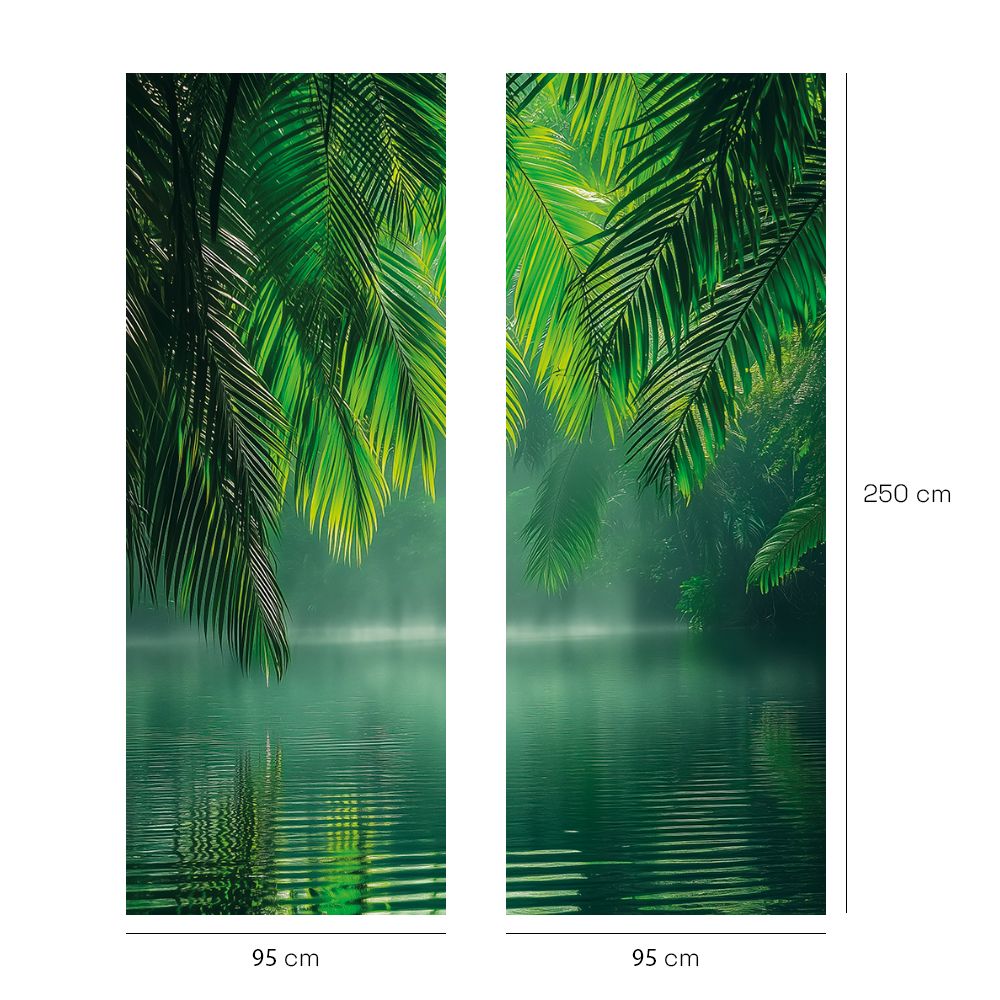 Papier peint "Feuillage tropical dense"