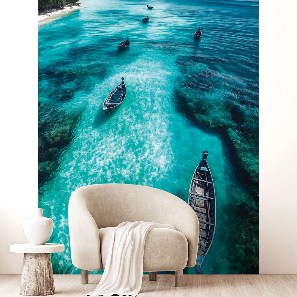 Papier peint "Bateaux et océan"