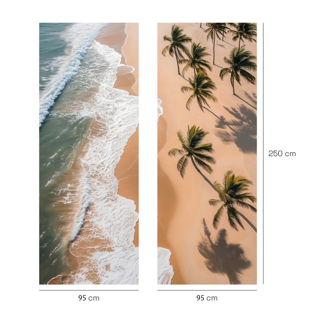 Papier peint "Plage et palmiers"