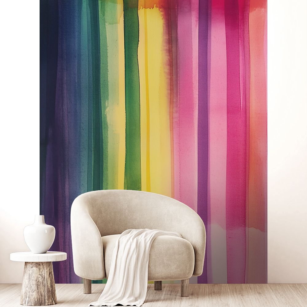 Papier peint "Rayures colorées"