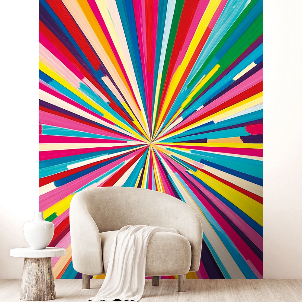 Papier peint "Éclats colorés vifs"