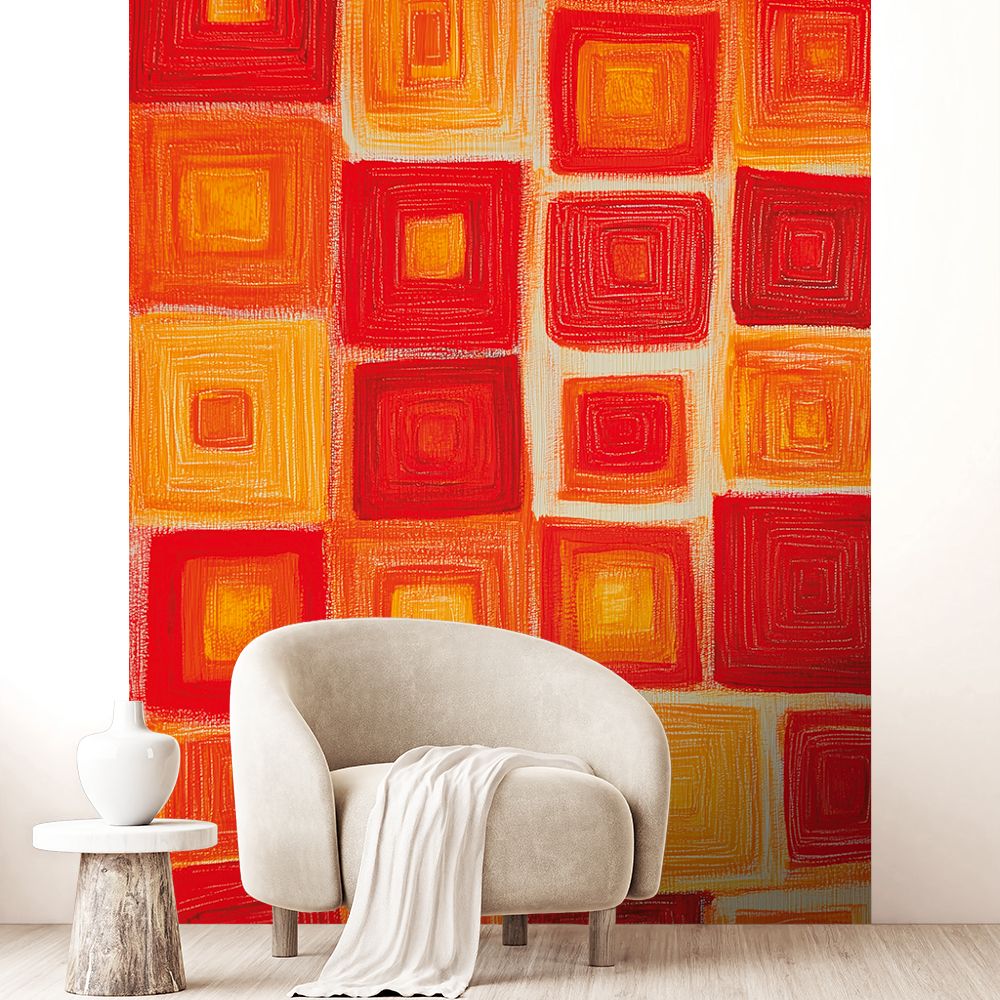 Papier peint "Carrés vifs colorés"