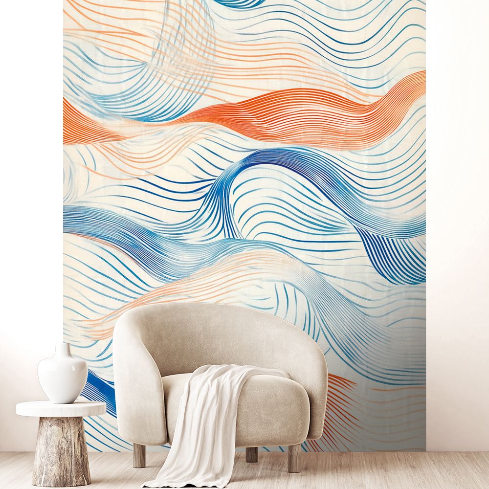 Papier peint "Ondes fluides colorées"