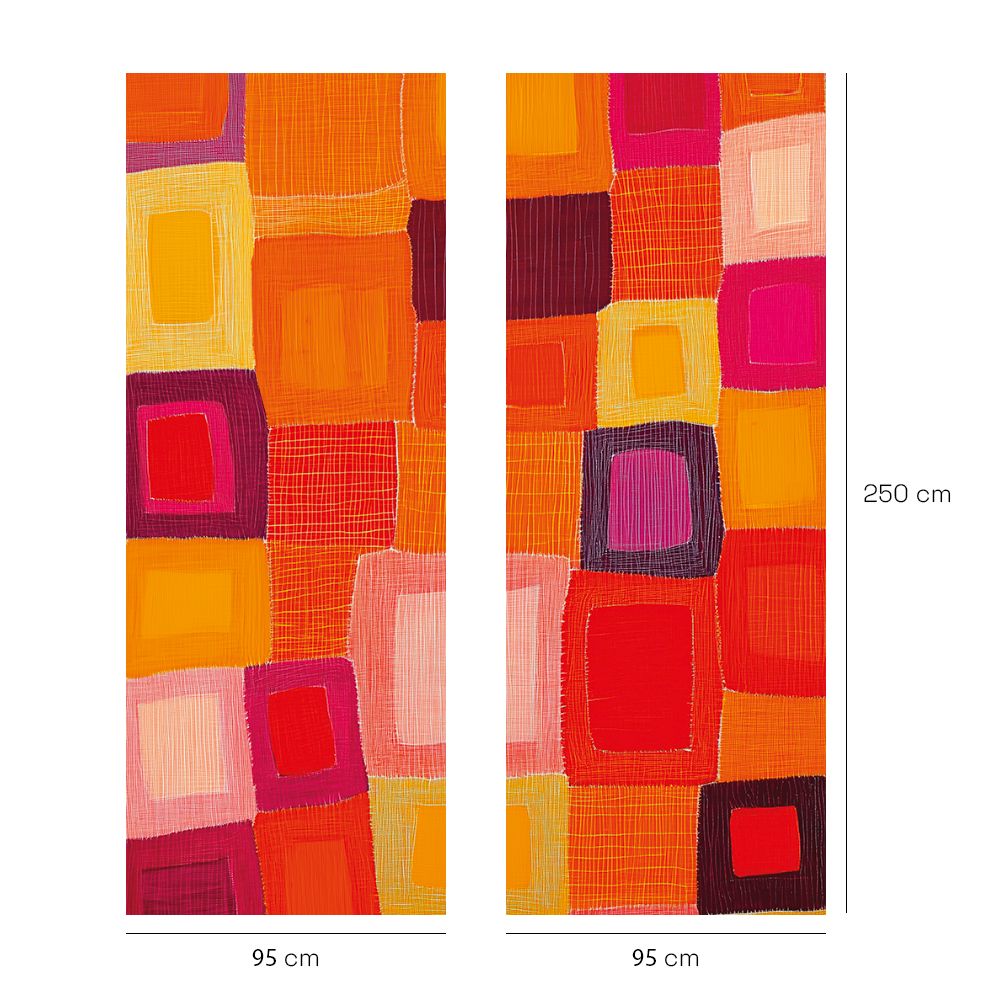 Papier peint "Carrés vibrants colorés"