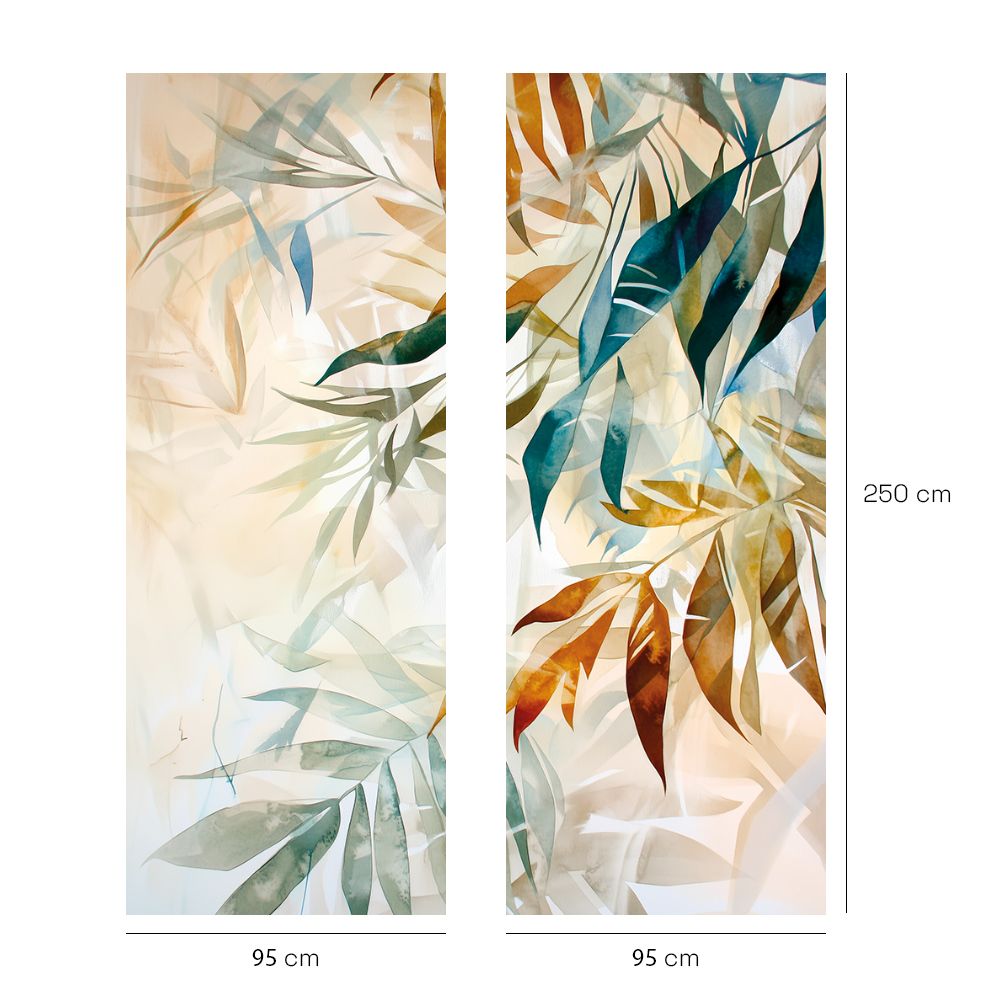 Papier peint "Feuilles colorées apaisantes"