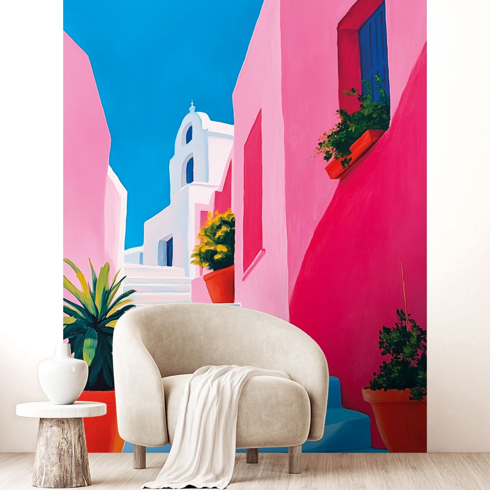 Papier peint "Ruelle méditerranéenne ensoleillée"