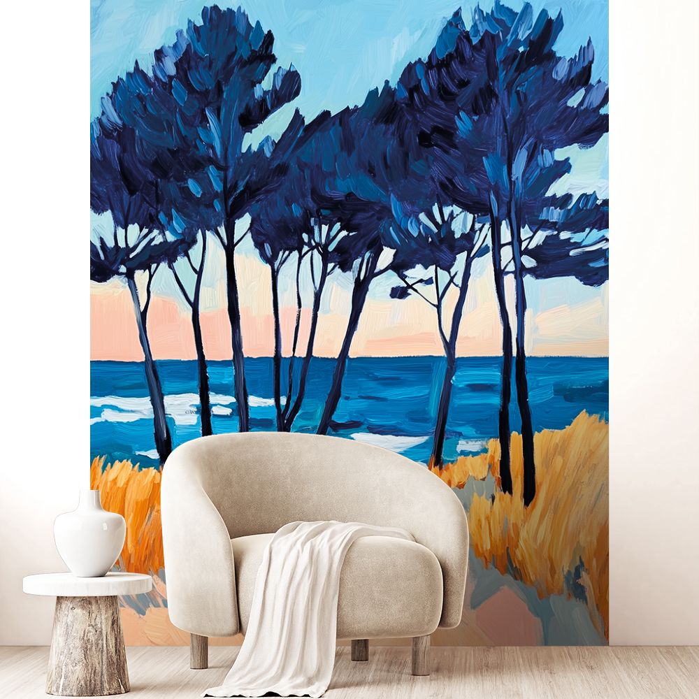 Papier peint "Côte maritime tranquille"
