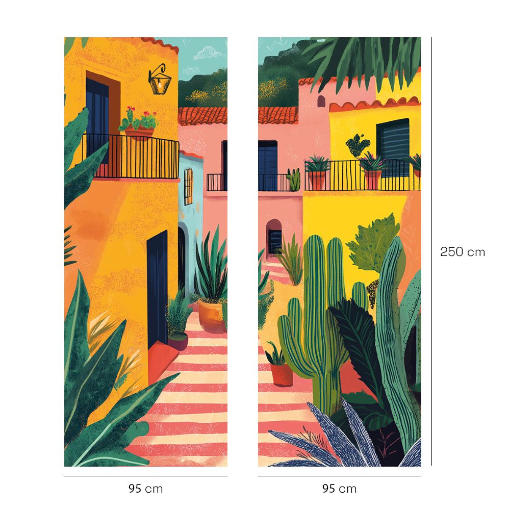 Papier peint "Scène vibrante colorée"