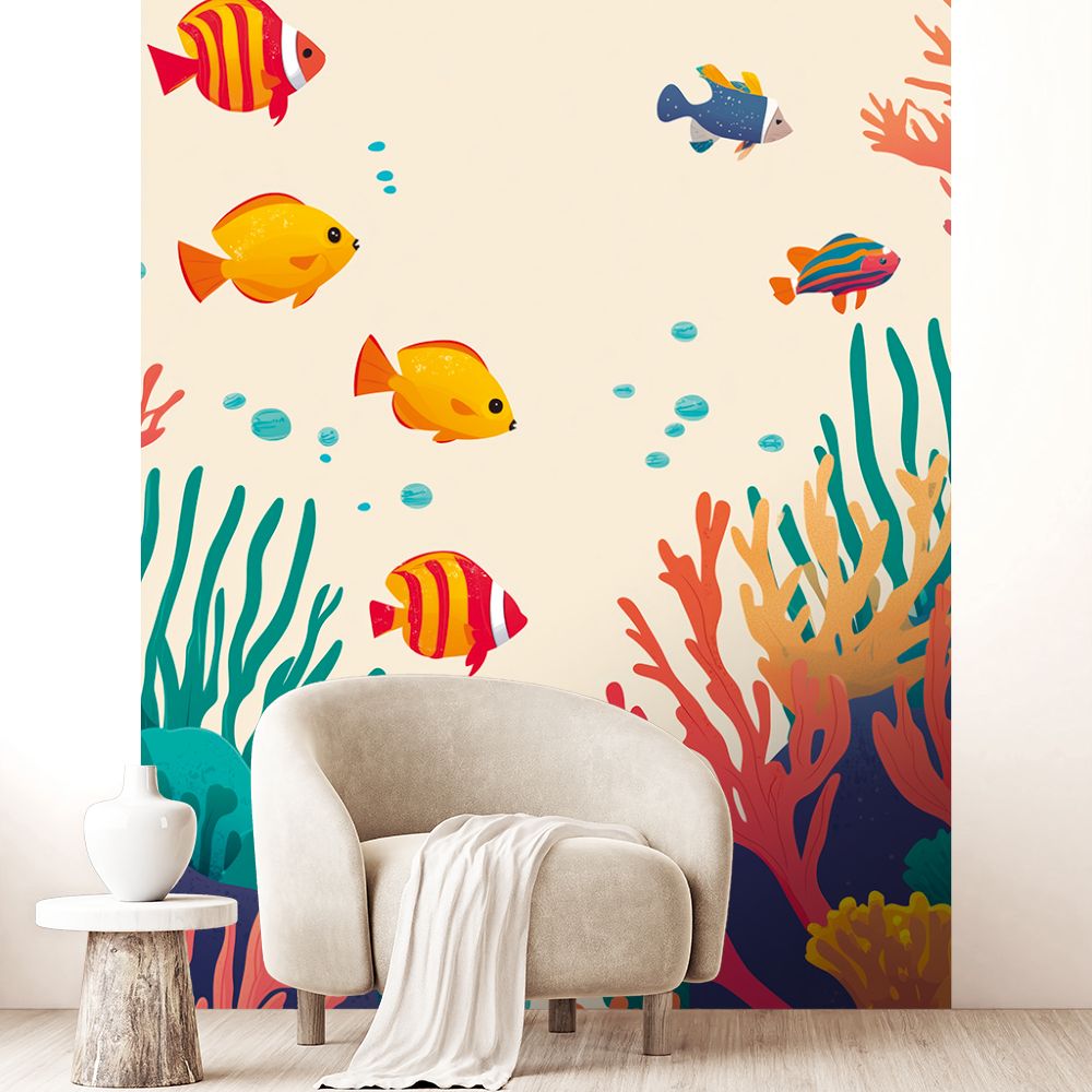 Papier peint "Poissons colorés"